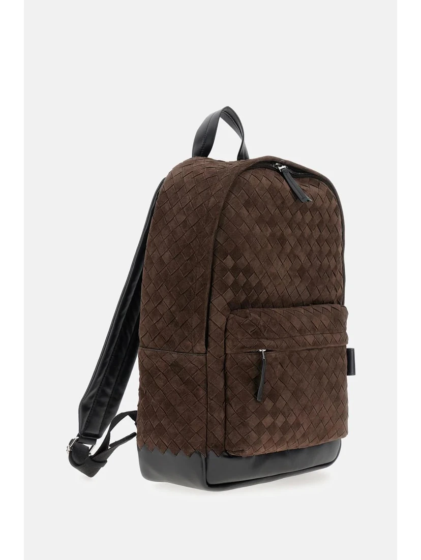 Leather backpack Intrecciato