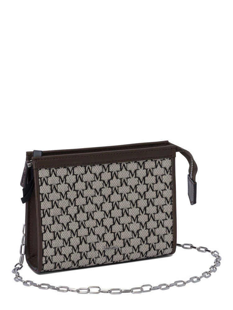 Pouch with chain and monogram alternative