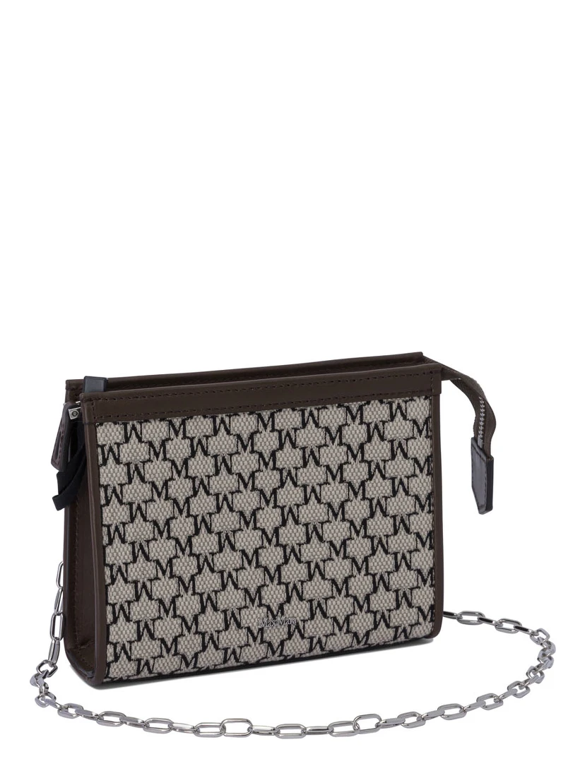 Pouch with chain and monogram