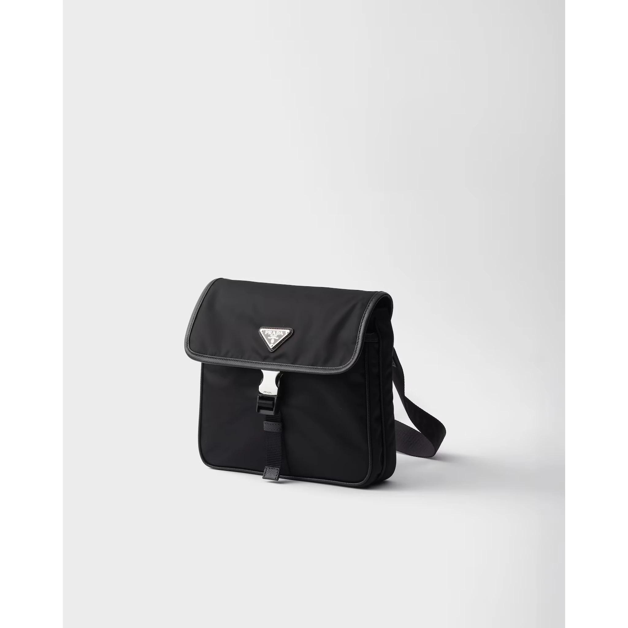 Re-Nylon and Saffiano leather crossbody bag