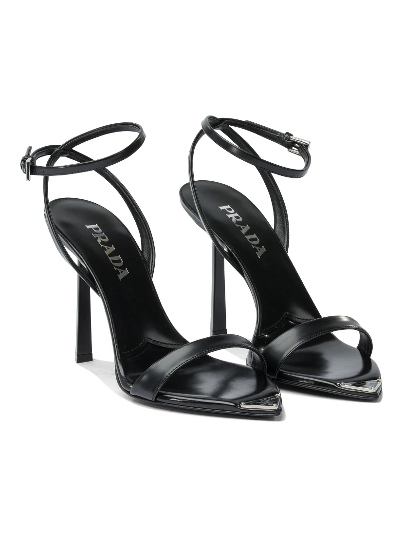 Brushed leather sandals