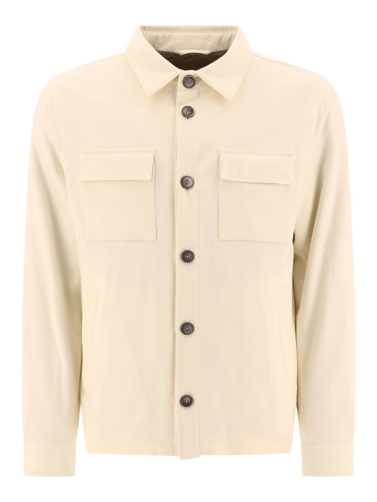 "Resort" overshirt in cashmere and silk