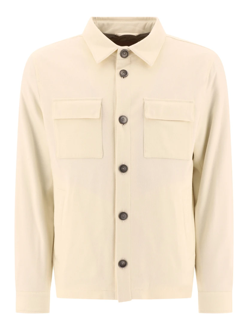 "Resort" overshirt in cashmere and silk
