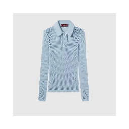 Embossed technical mesh polo shirt