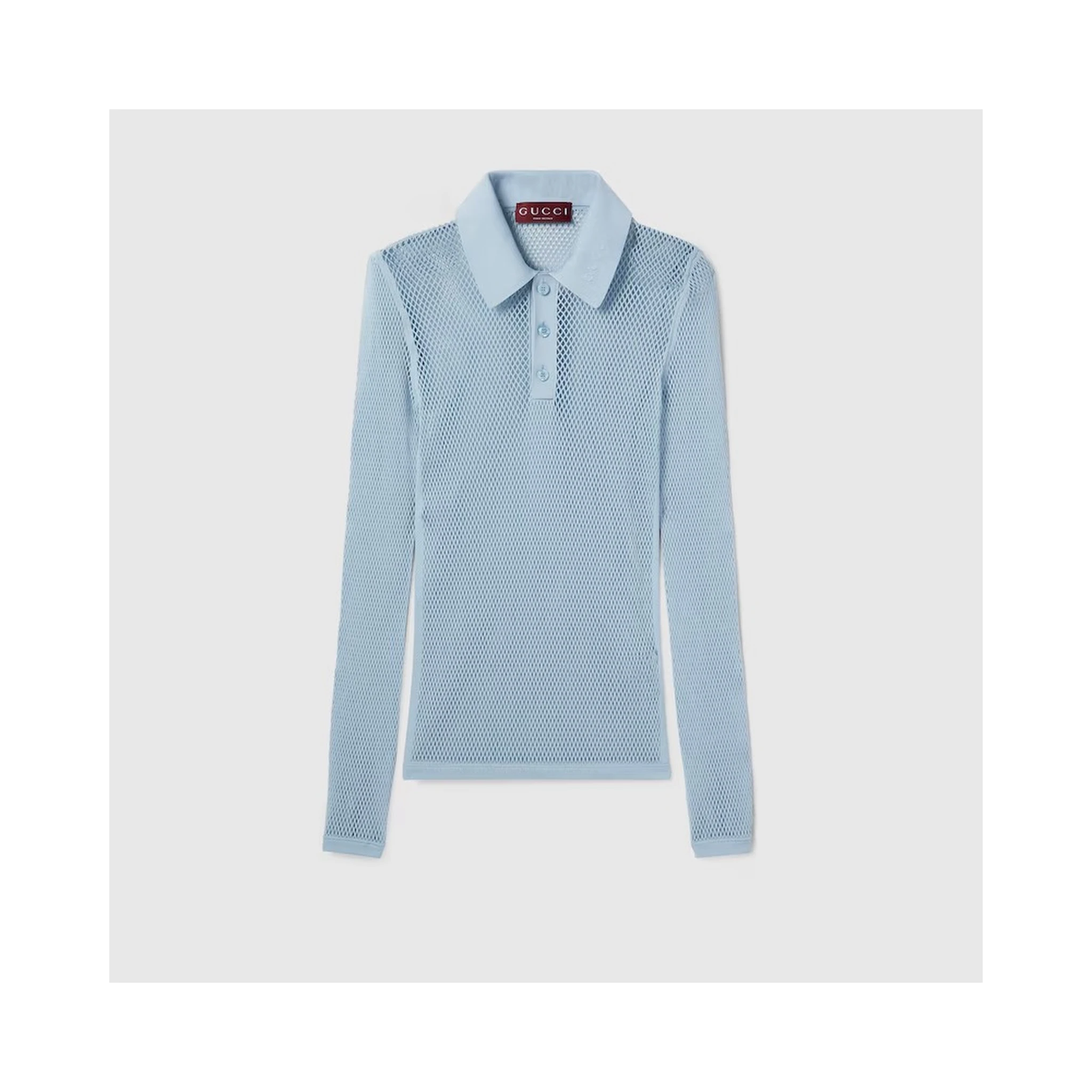 Embossed technical mesh polo shirt