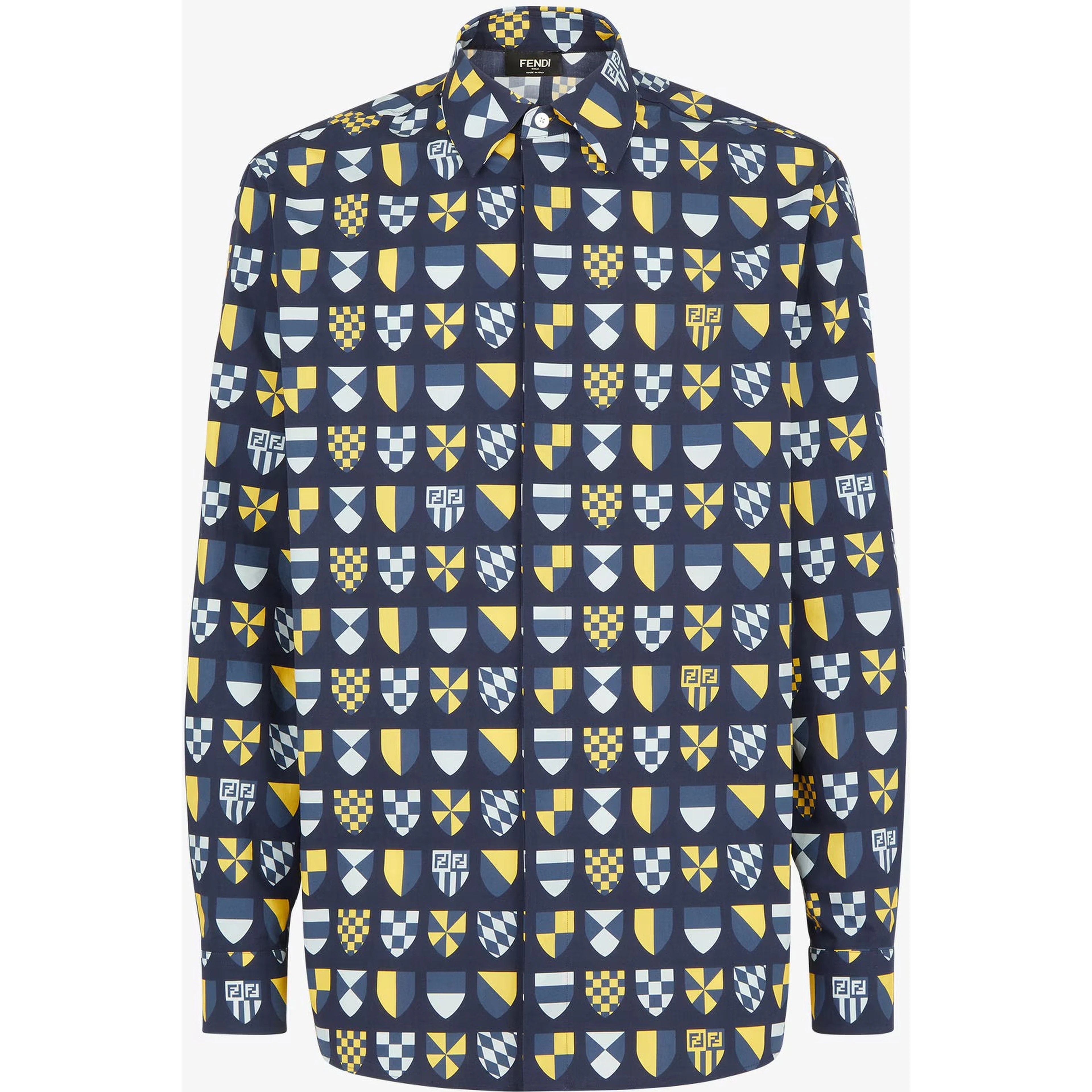 Crest-print shirt