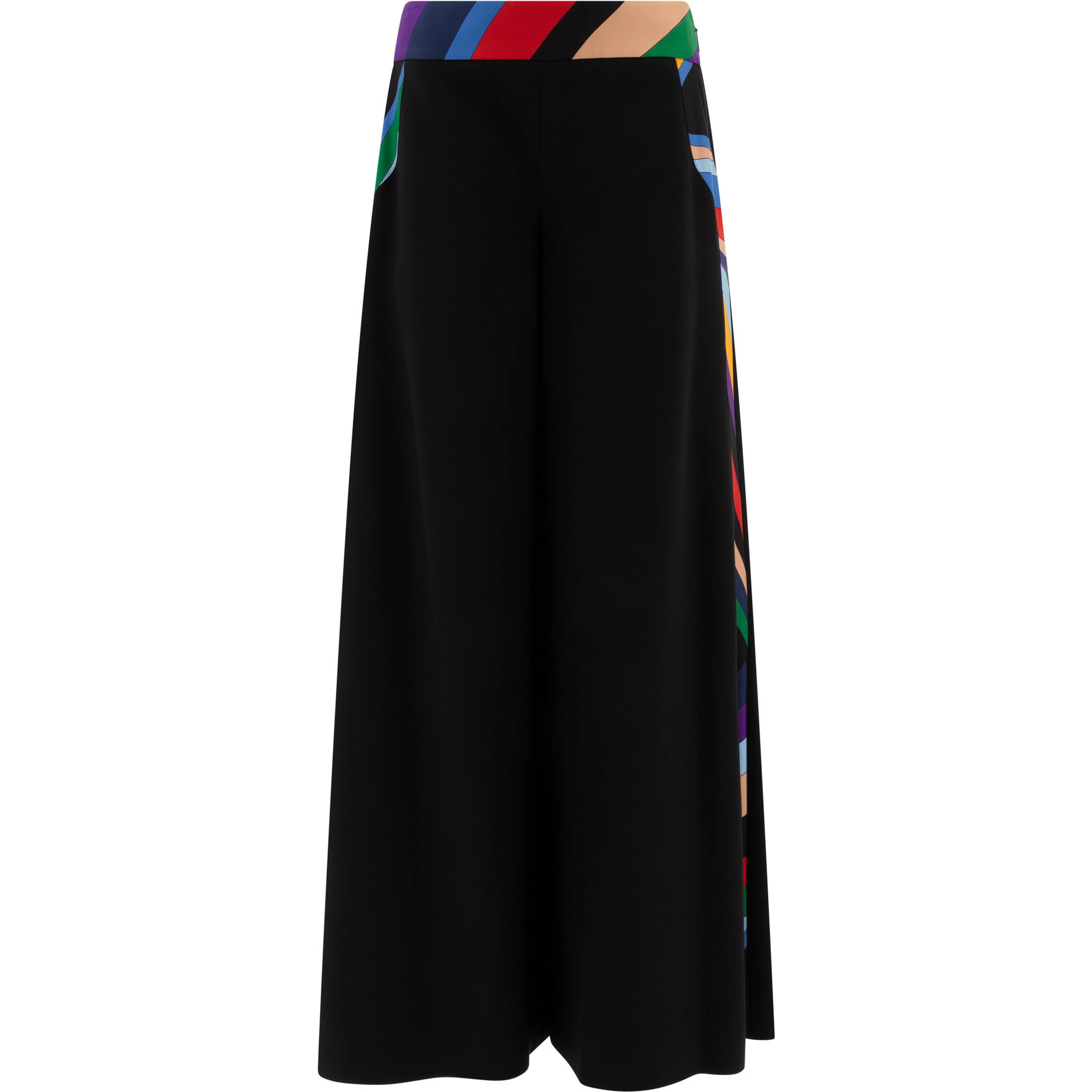Iride-print trim palazzo trousers
