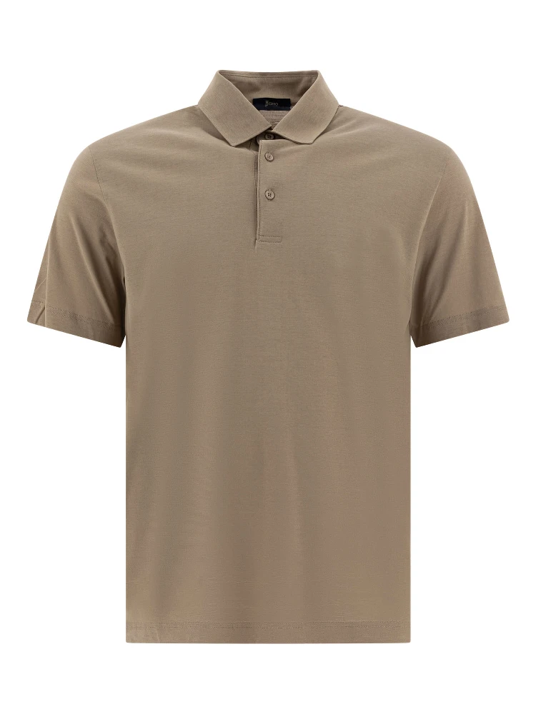 Crêpe jersey polo shirt