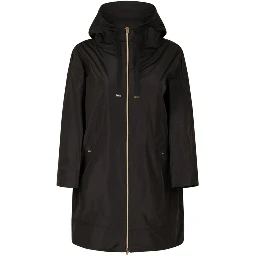 Hooded raincoat with zip