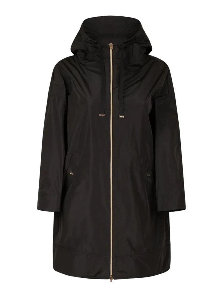Hooded raincoat with zip