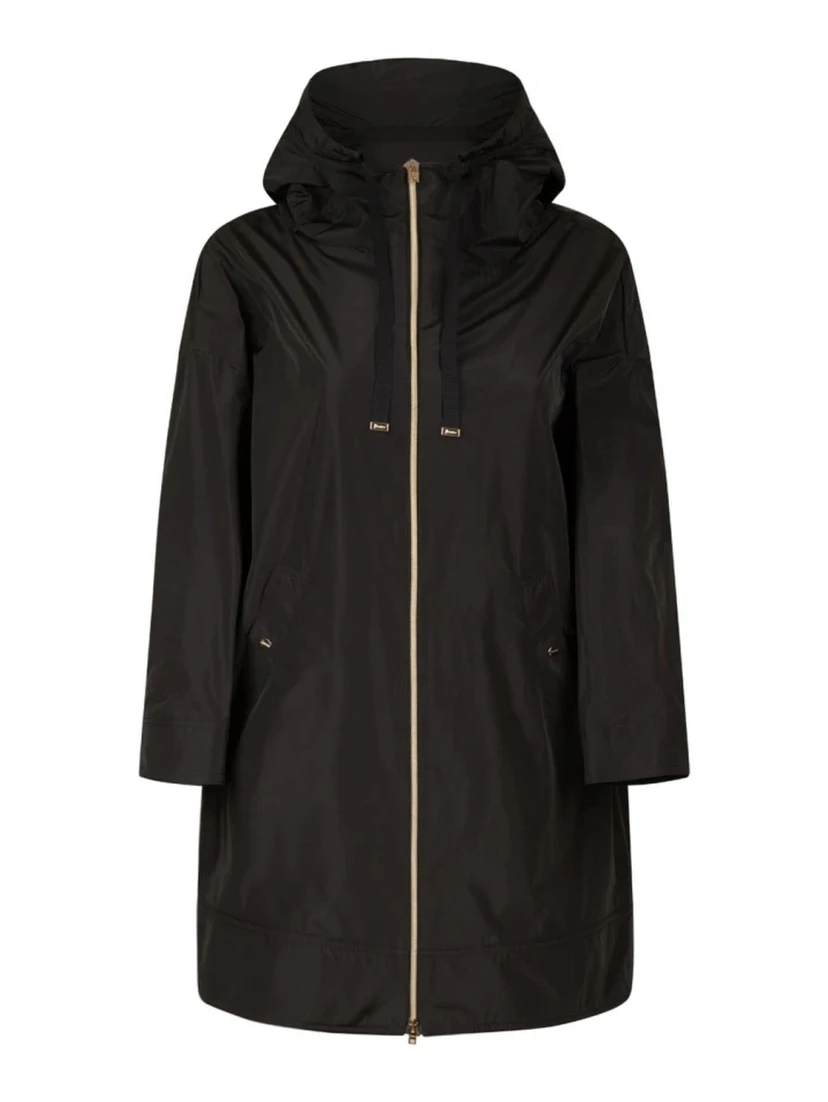 Hooded raincoat with zip
