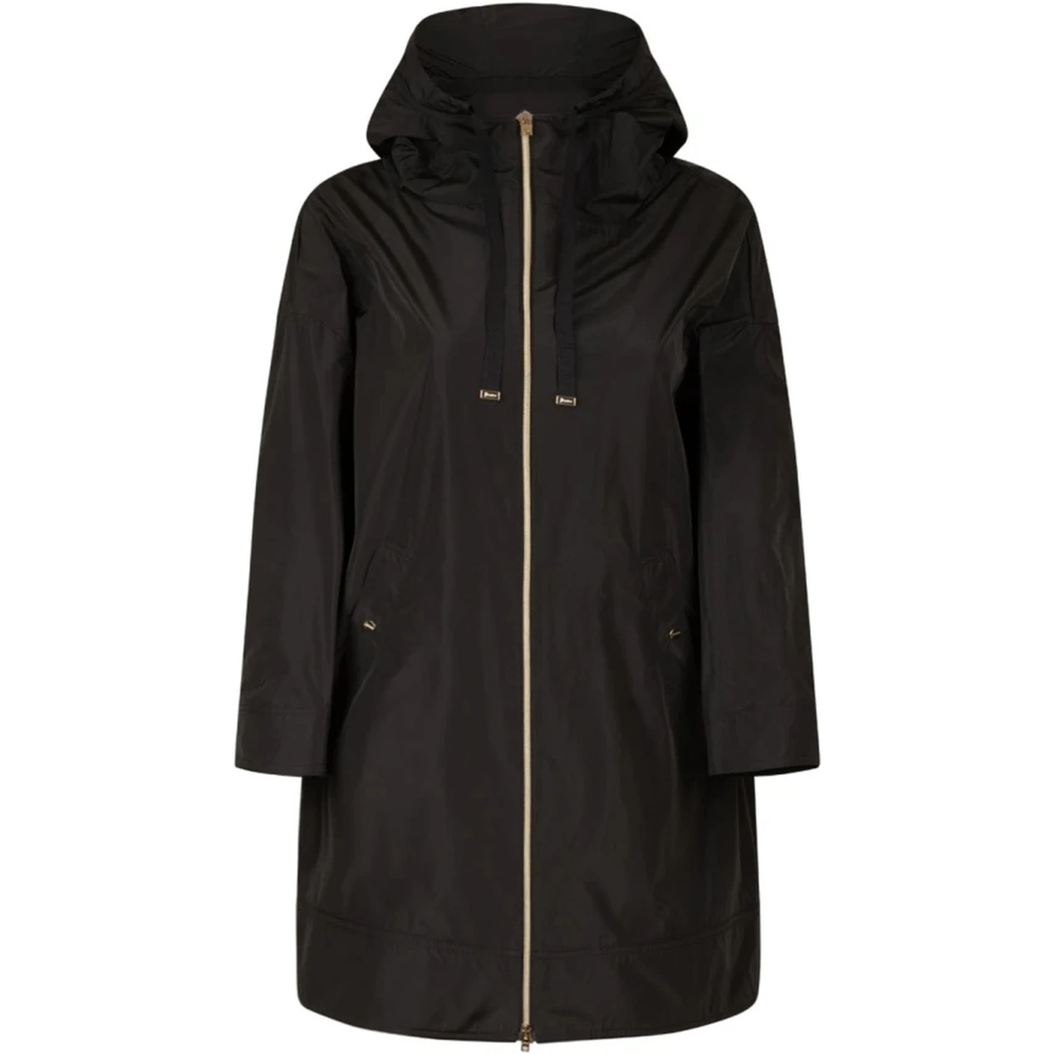 Hooded raincoat with zip