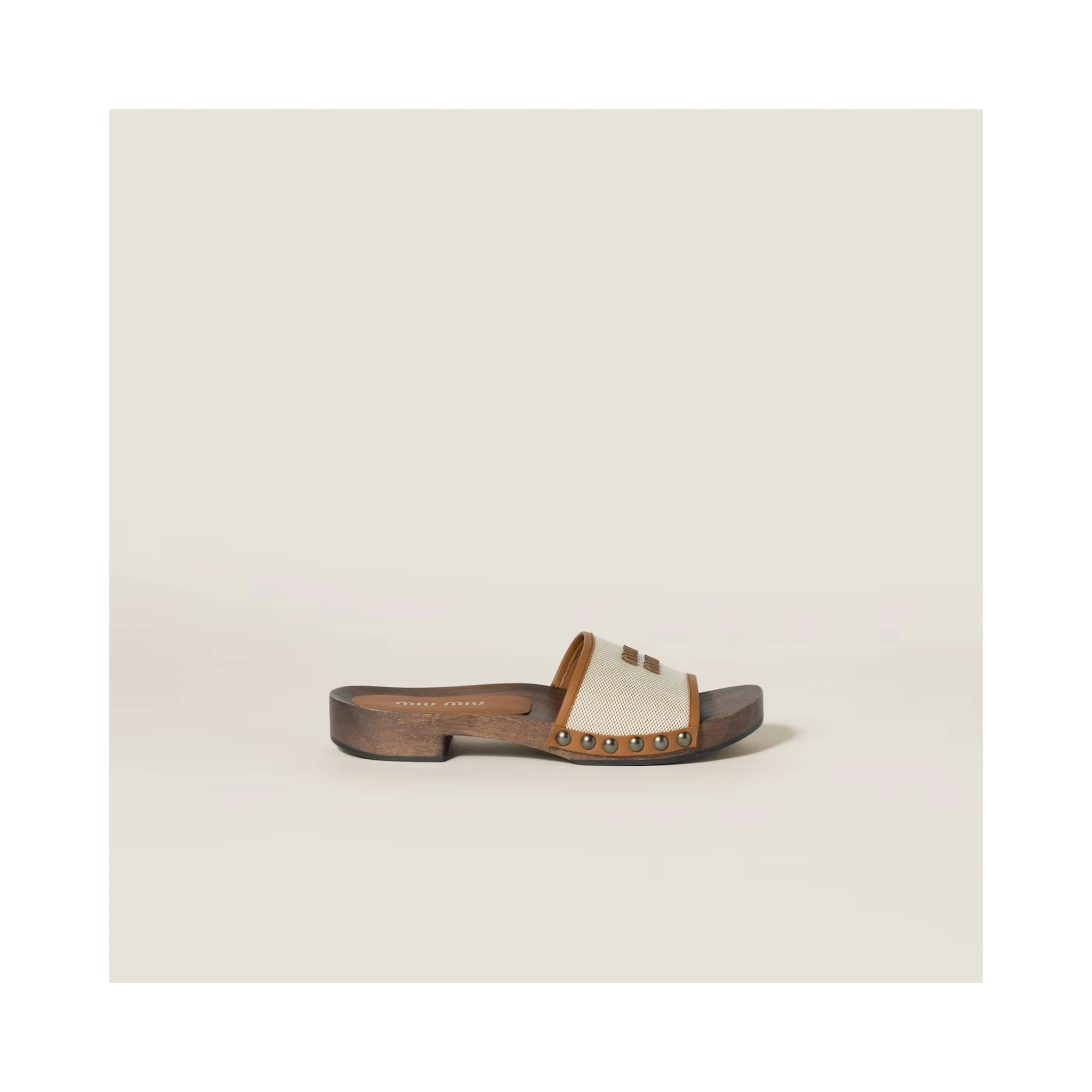Leather and canvas sandals