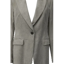 Suede leather blazer jacket