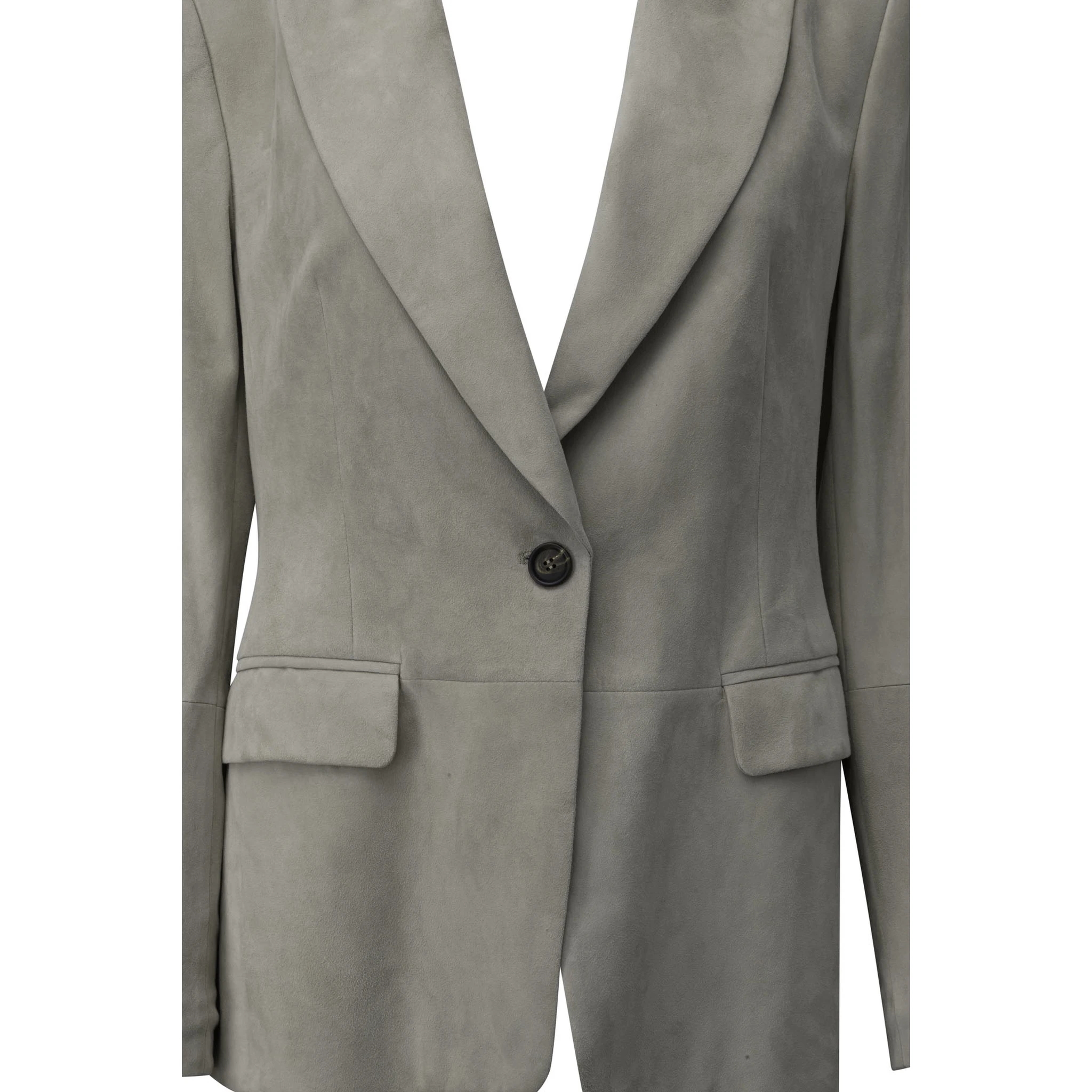 Suede leather blazer jacket