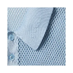 Embossed technical mesh polo shirt