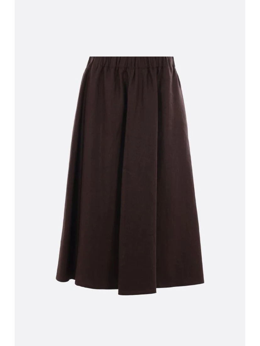 Linen midi skirt