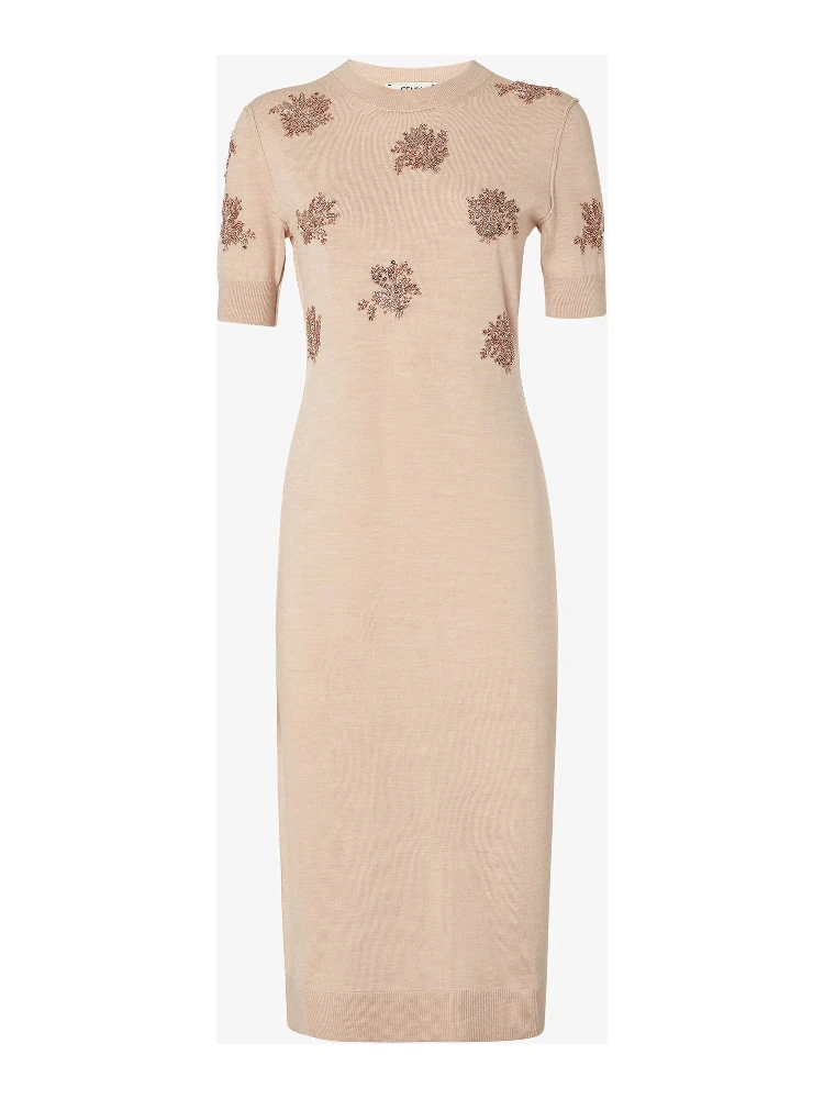 Wool dresses with embroidery