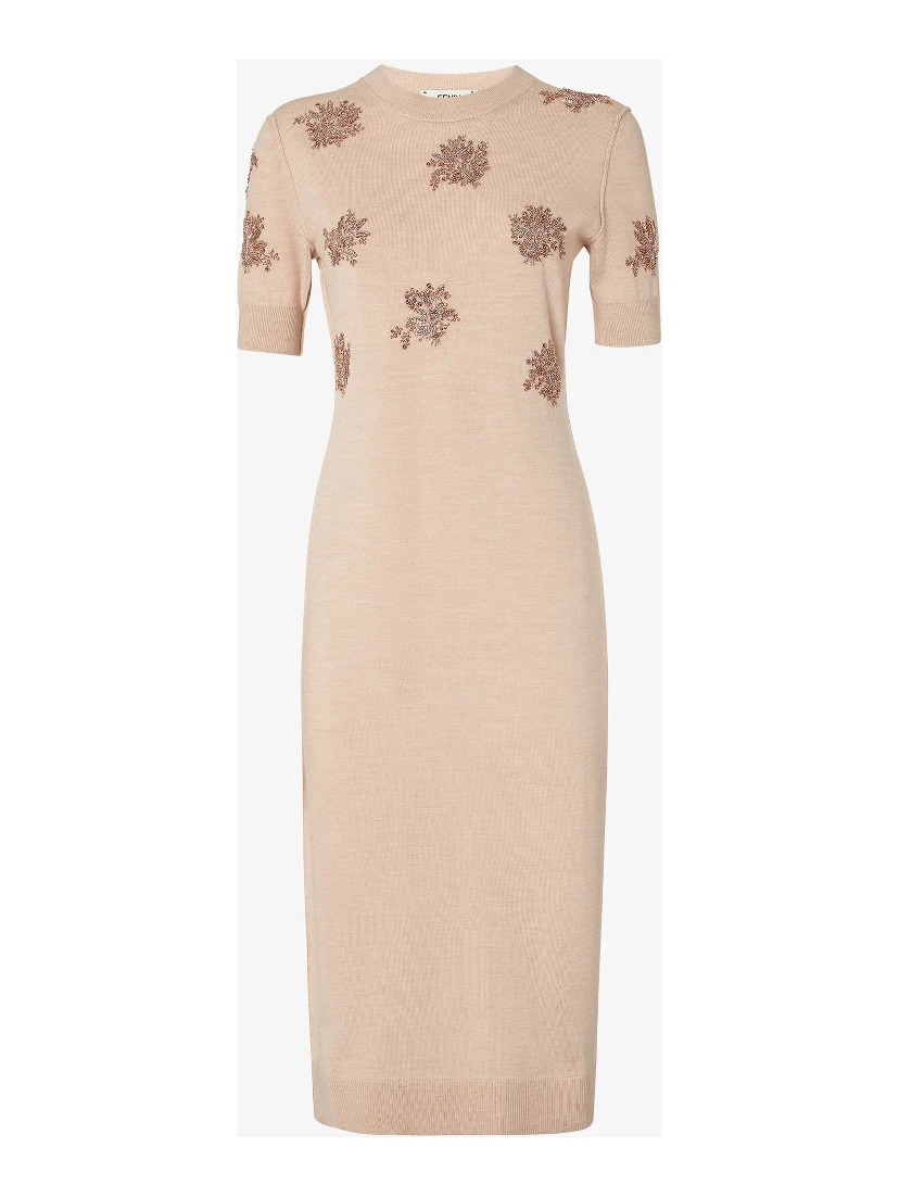 Wool dresses with embroidery