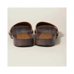 Leather and canvas sandals