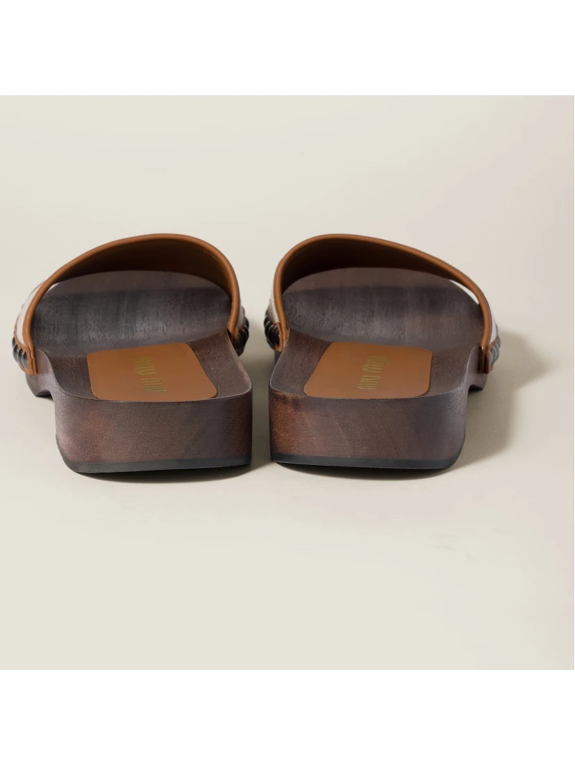 Leather and canvas sandals
