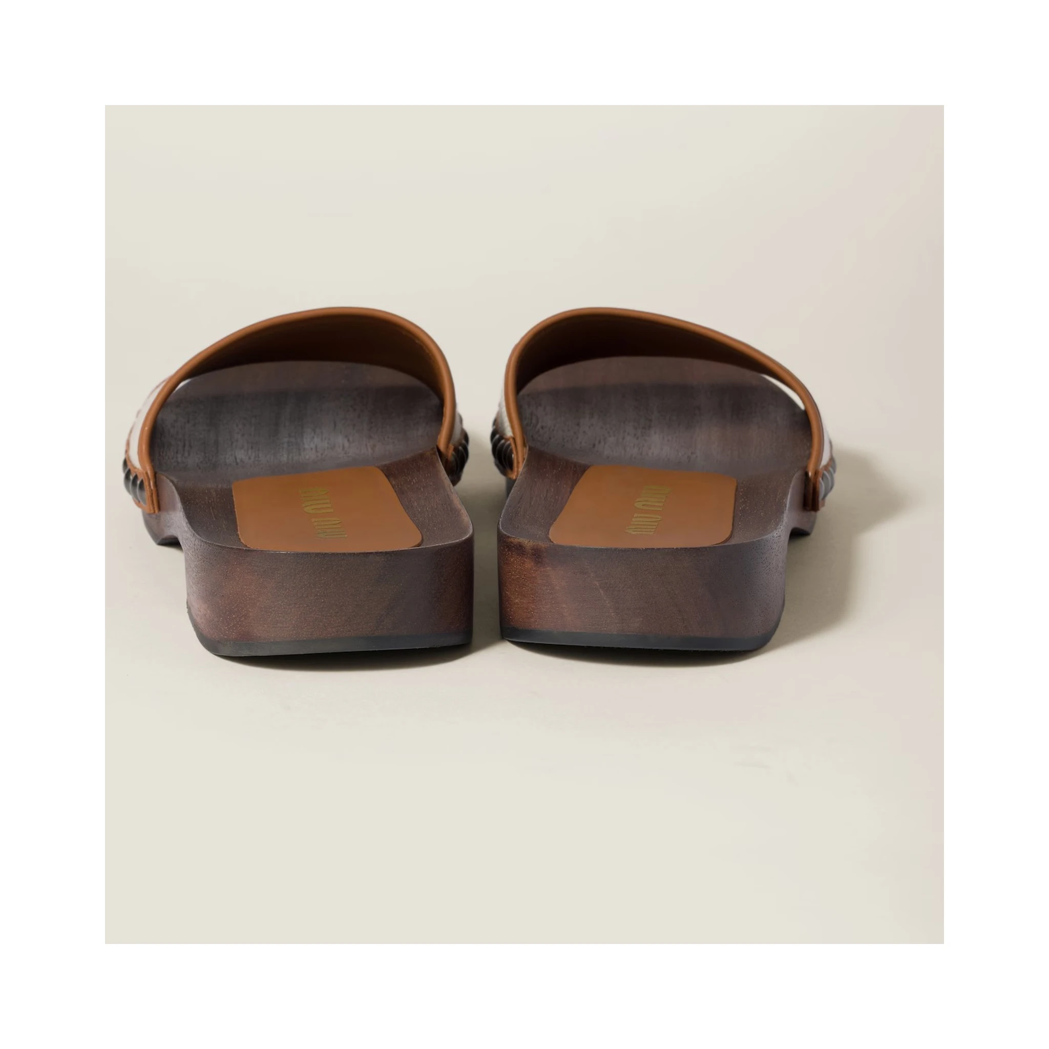 Leather and canvas sandals