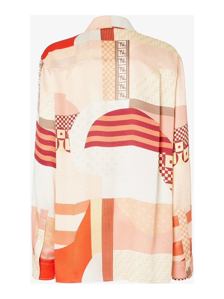 قميص بأزرار بنمط تجريدي alternative