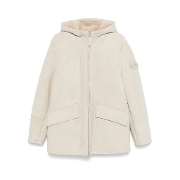 Suede jacket with hood