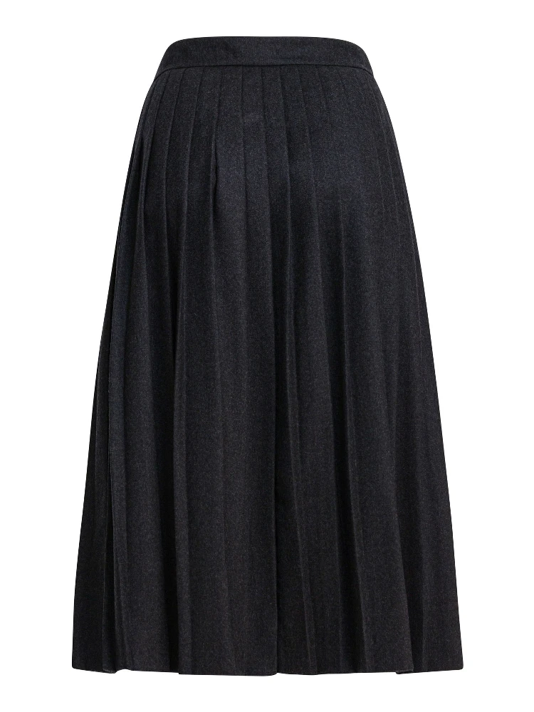 Pleated skirt in wool alternative