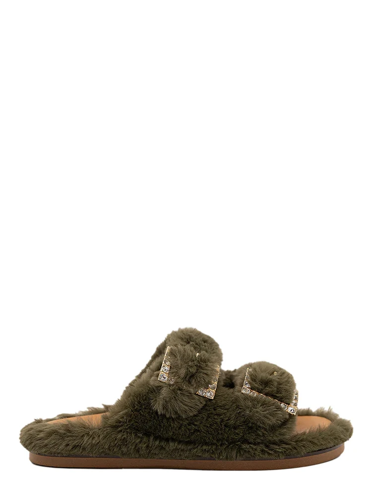 "Greta" eco fur slippers