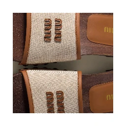 Leather and canvas sandals