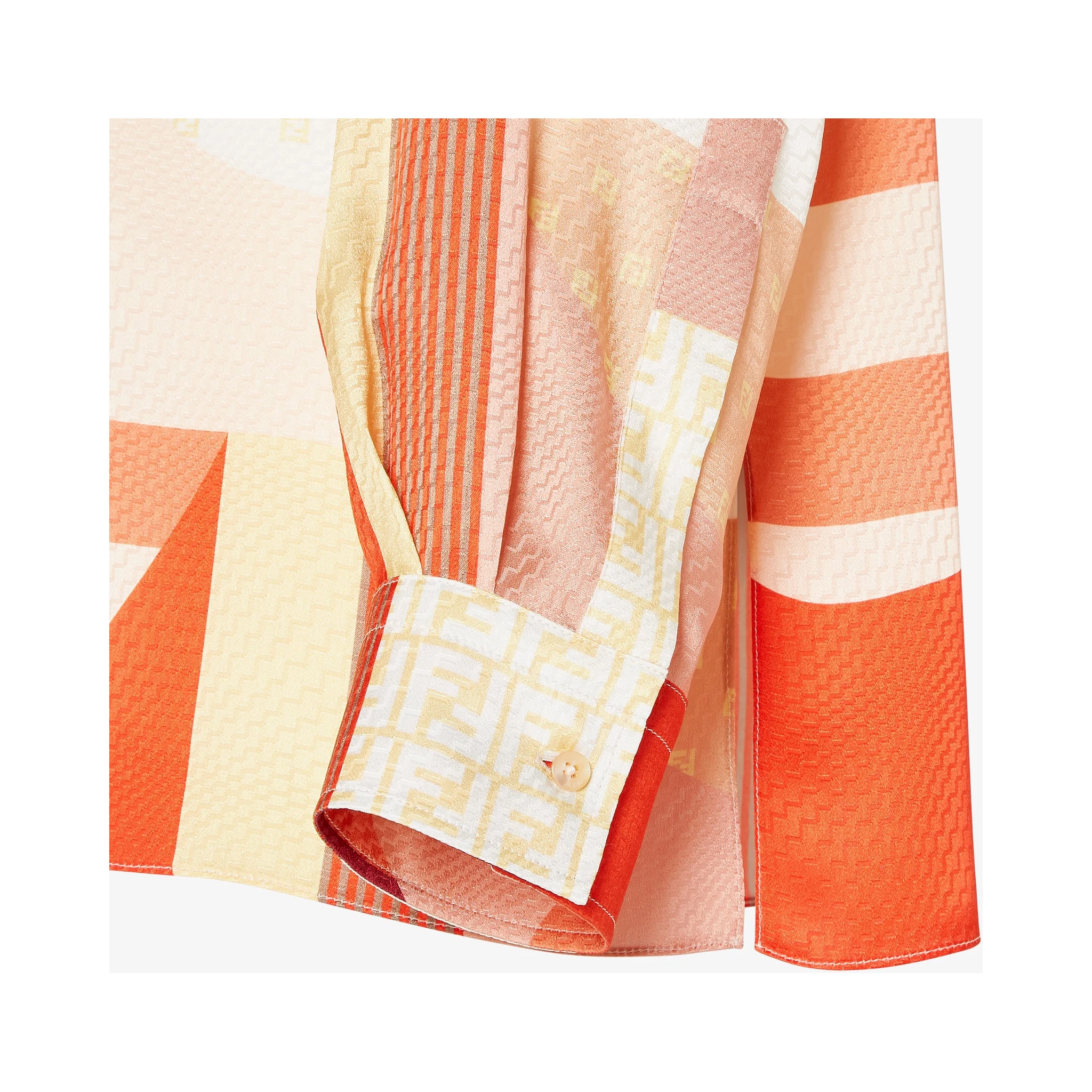 قميص بأزرار بنمط تجريدي