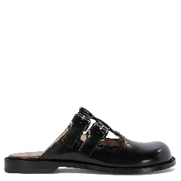 أحذية جلدية بدون كعب