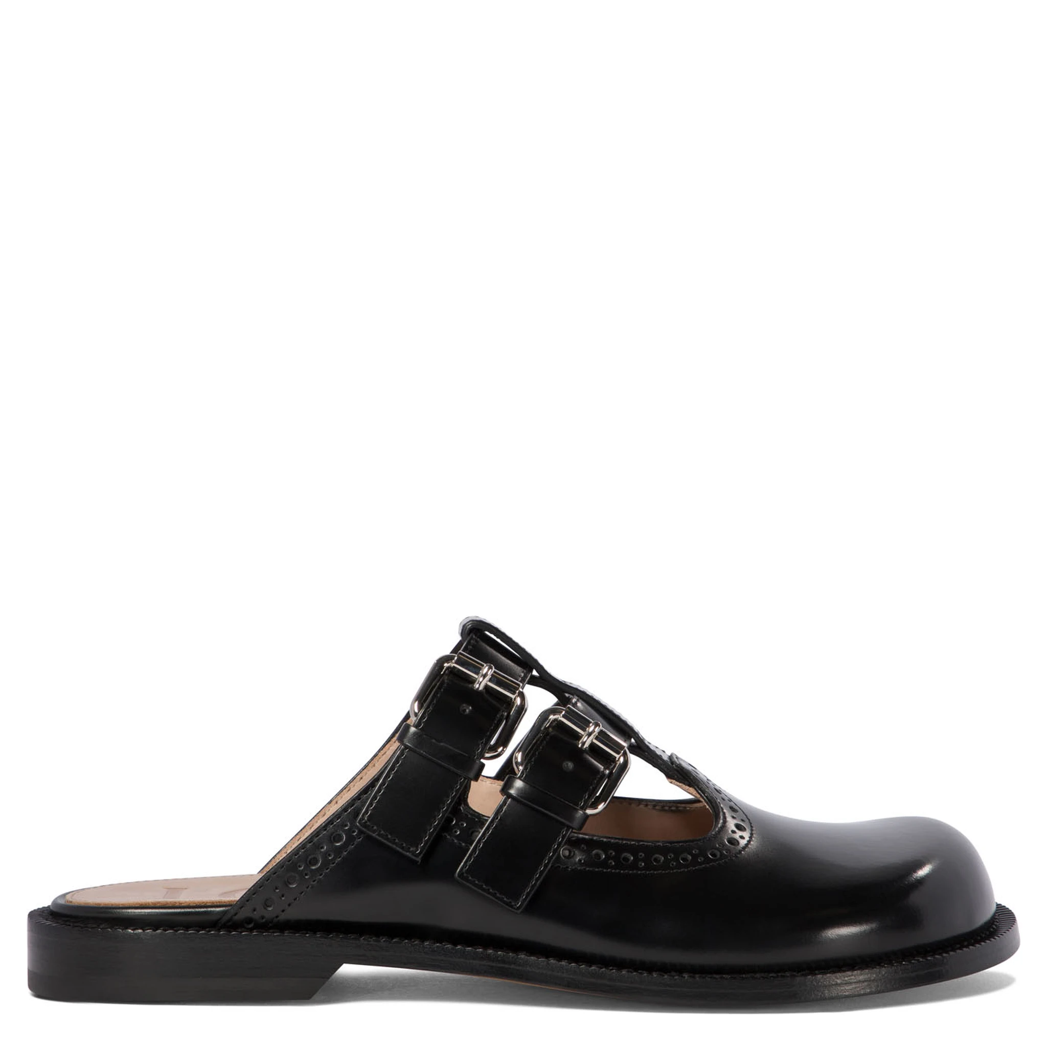 أحذية جلدية بدون كعب