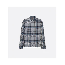 Checked zip-up shirt