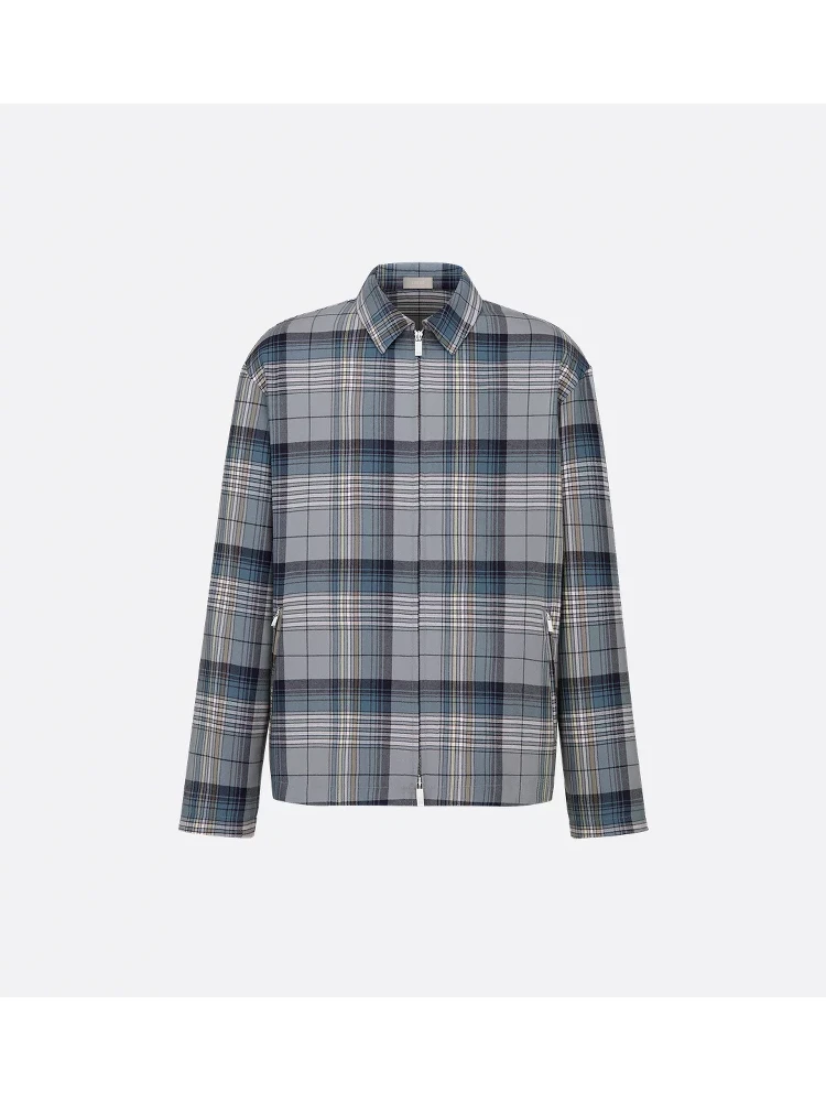 Checked zip-up shirt