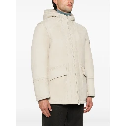 Suede jacket with hood