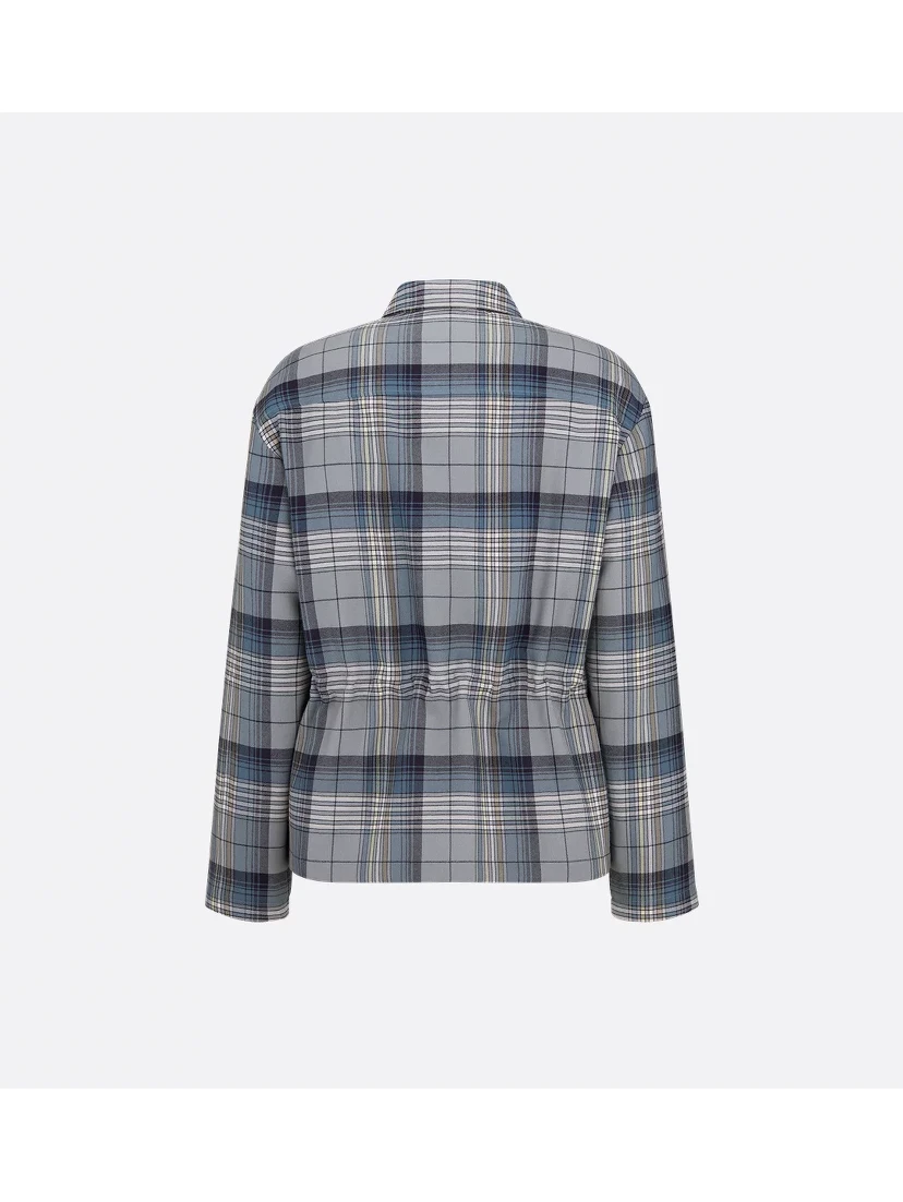 Checked zip-up shirt