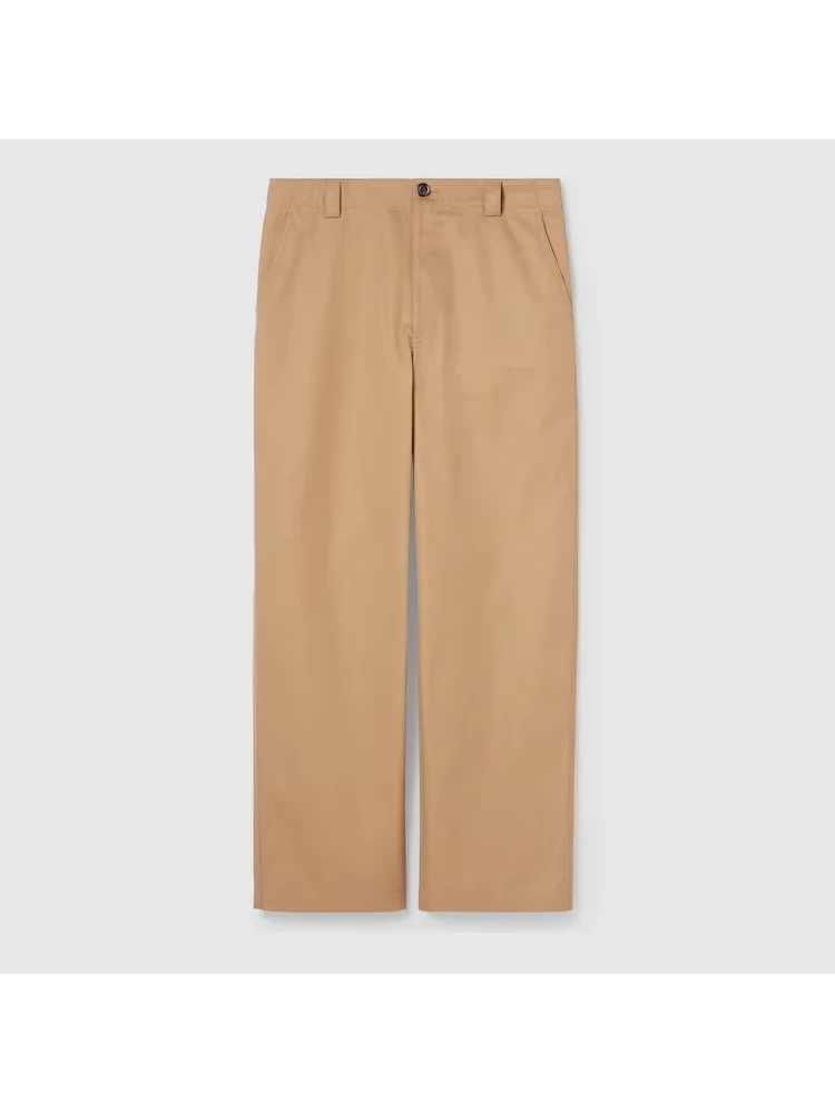 Cotton twill pants with Web detail