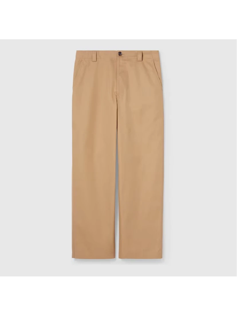 Cotton twill pants with Web detail