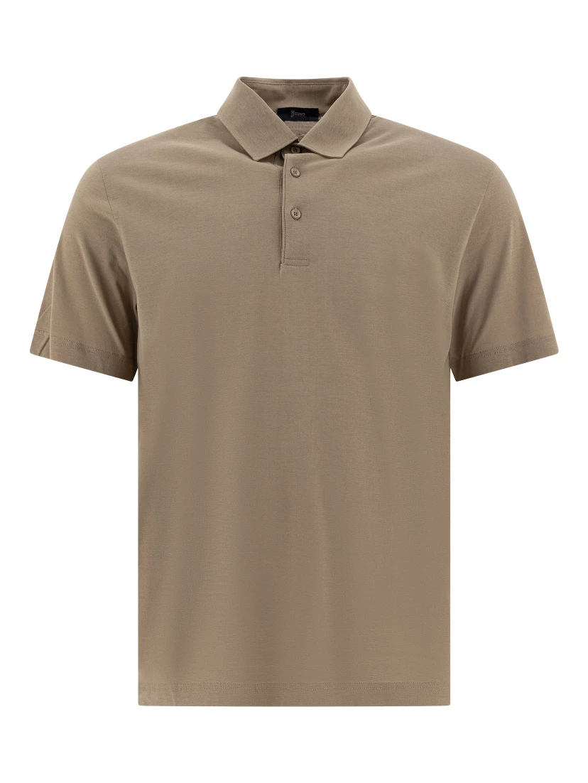 Crêpe jersey polo shirt