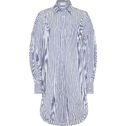 Long short in striped organza in linen and silk