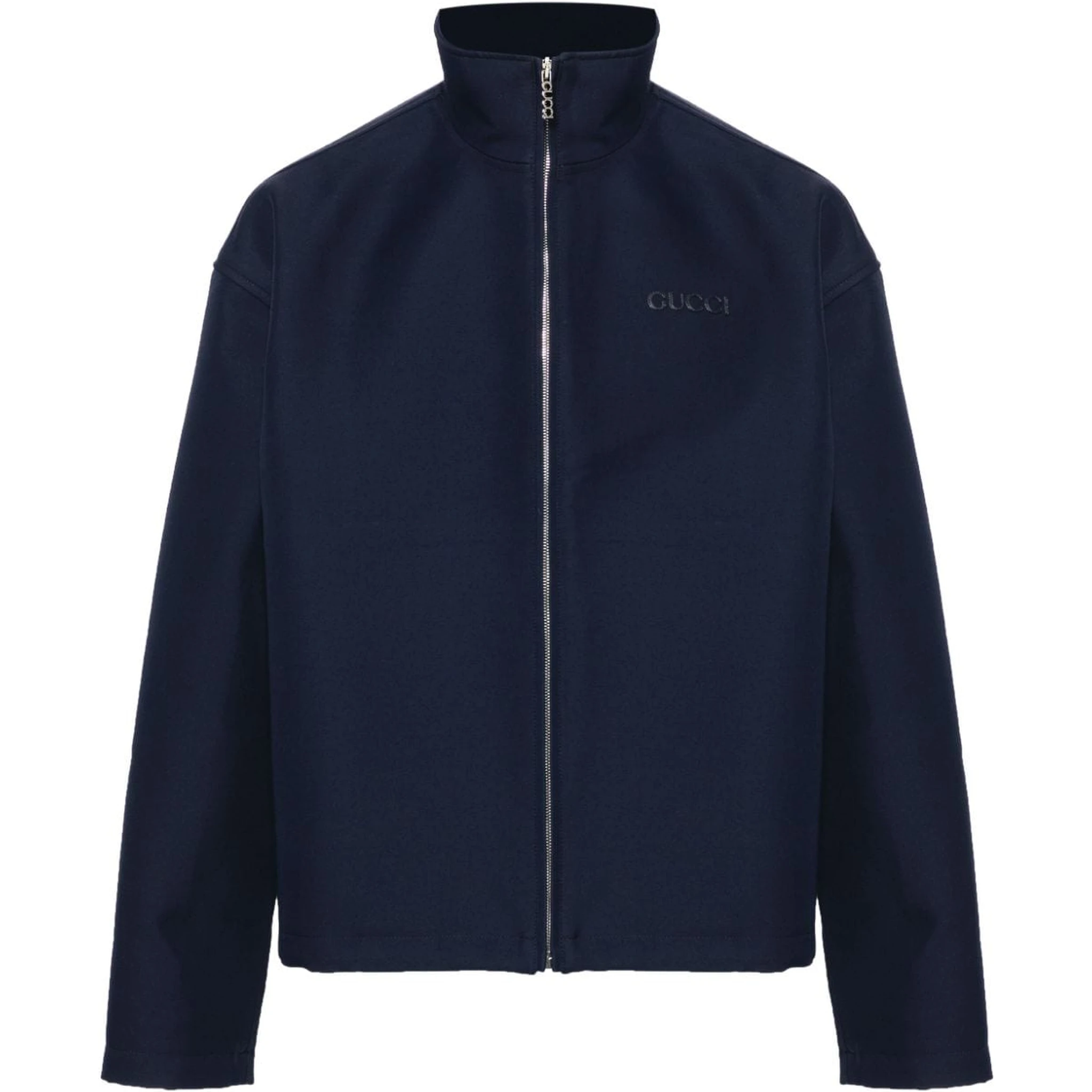 Jacket with zipper and embroidery