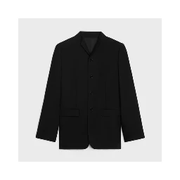 Jacket with diagonal wing collar in wool