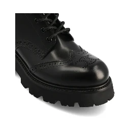 Triomphe logo leather lace-up ankle boots