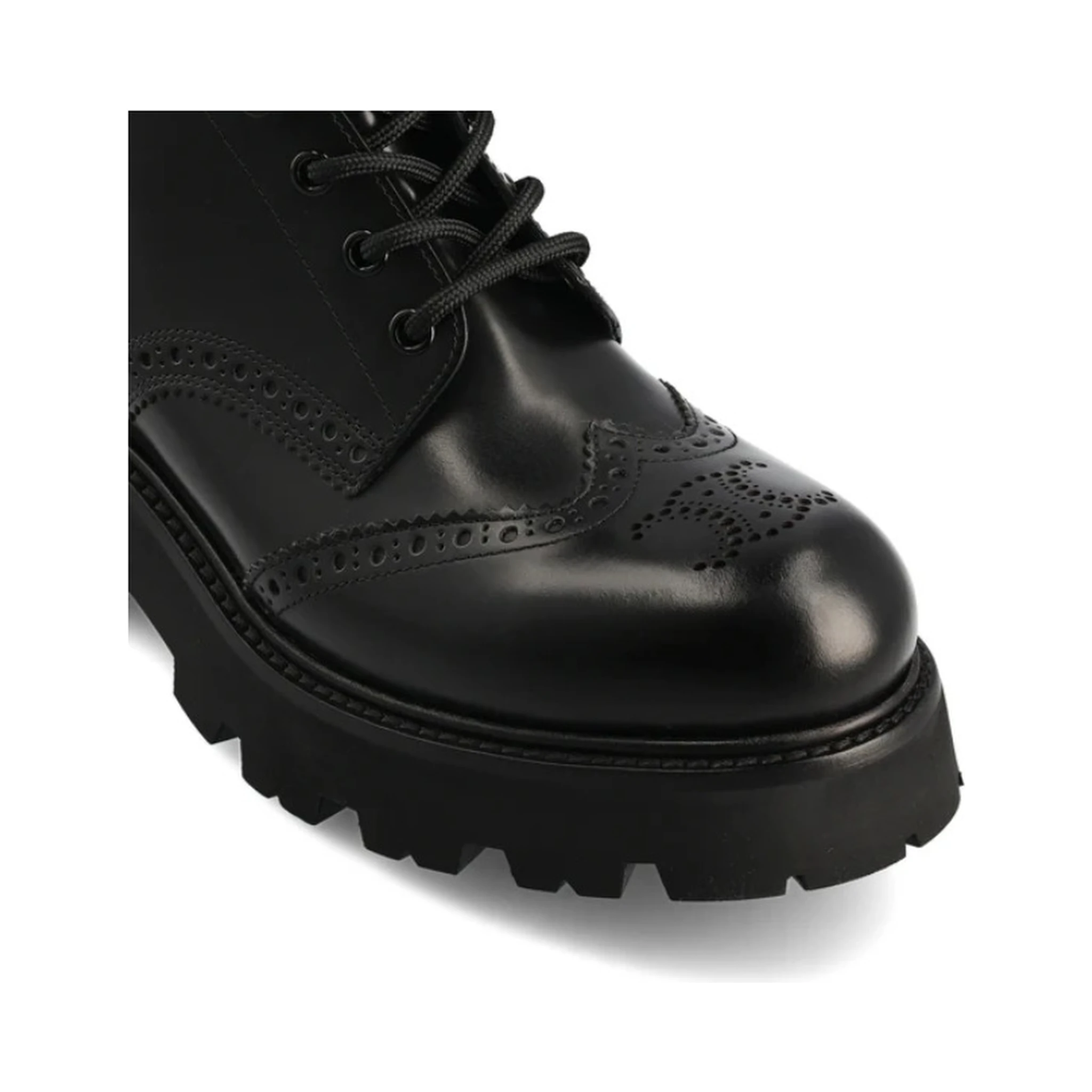 Triomphe logo leather lace-up ankle boots