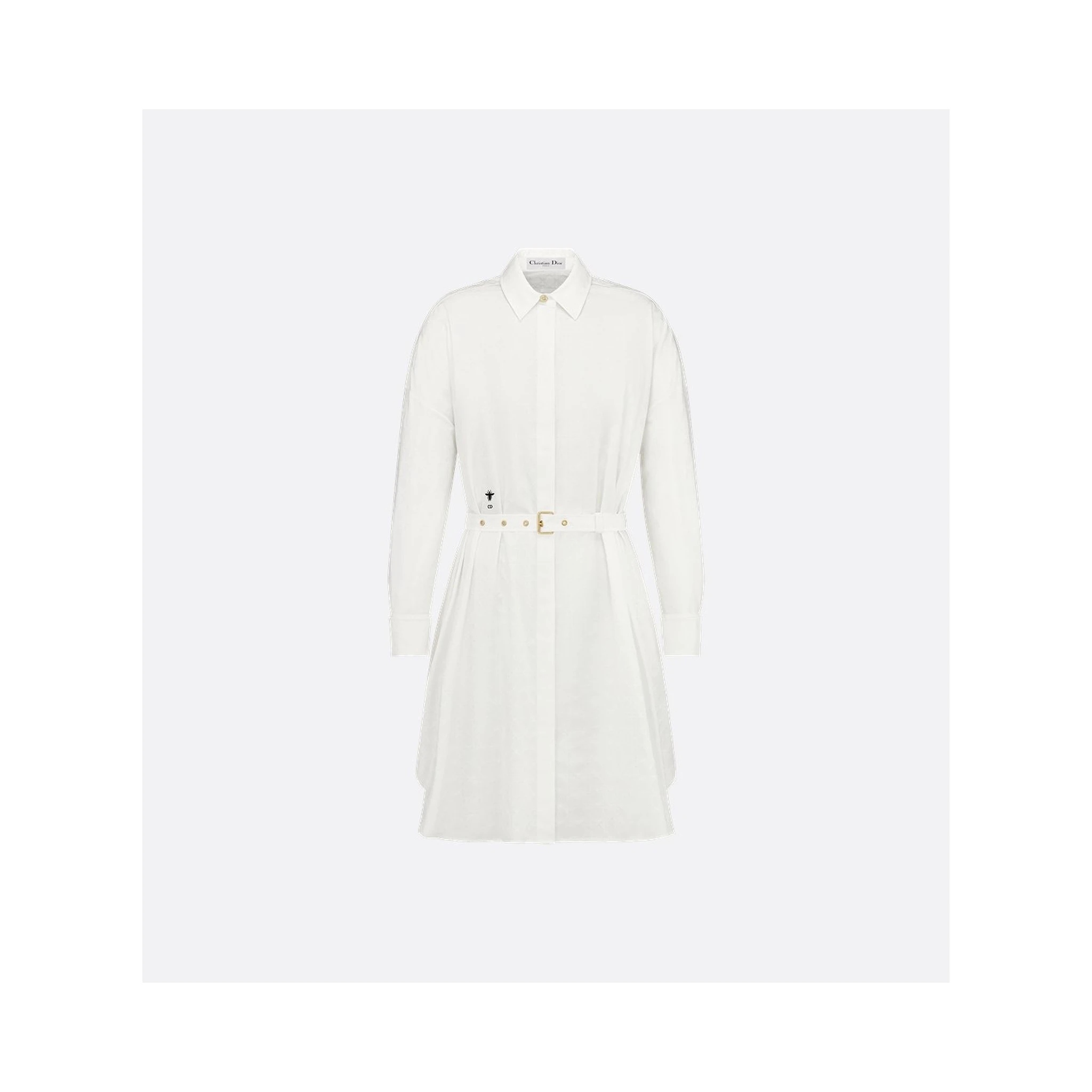 "Chemisier Macrocannage" dress with belt