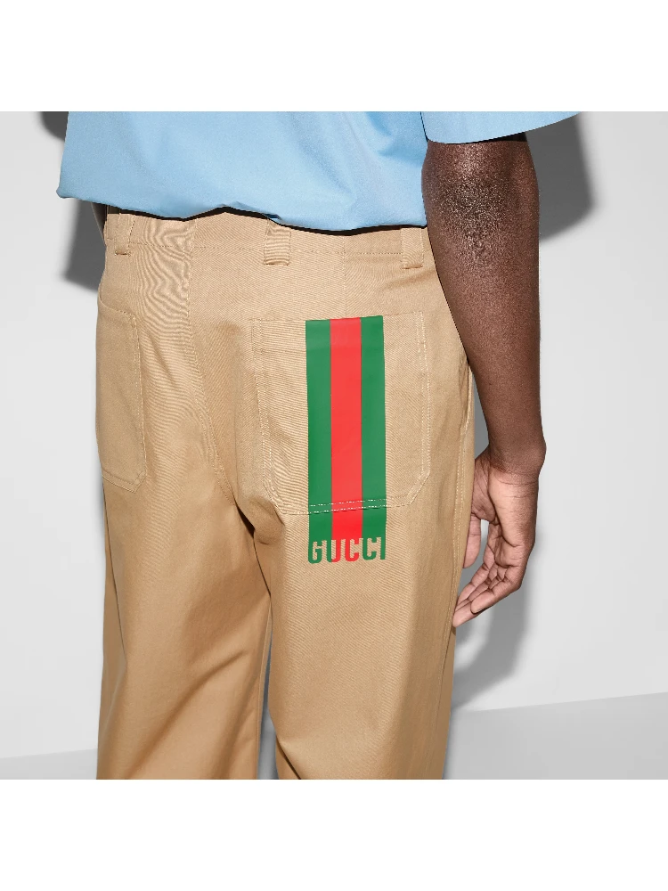 Cotton twill pants with Web detail alternative