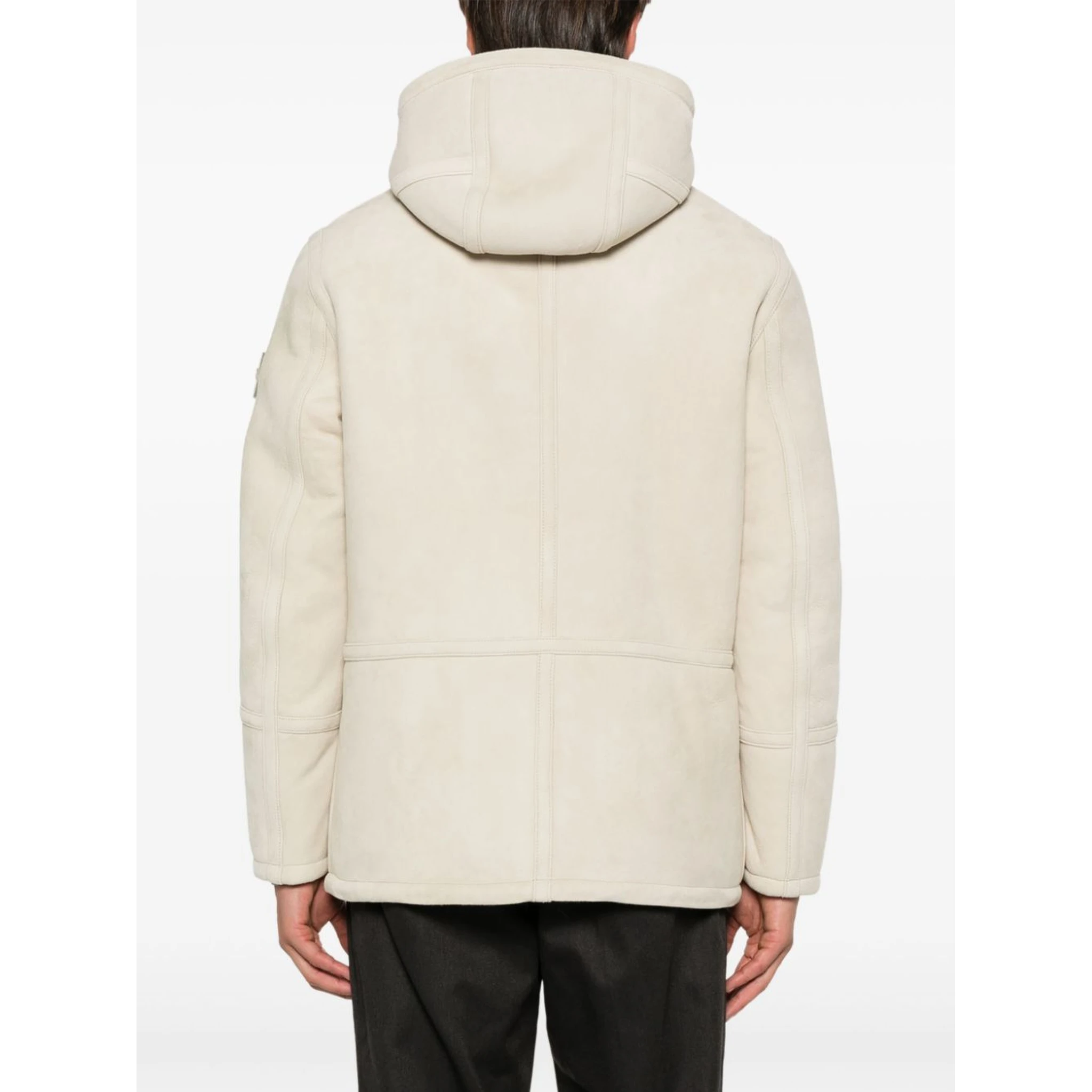 Suede jacket with hood