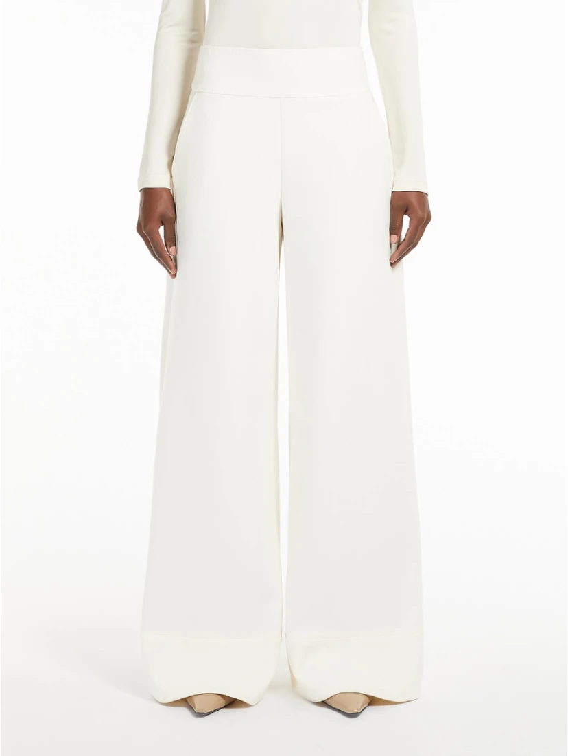 Flared pants in technical jersey